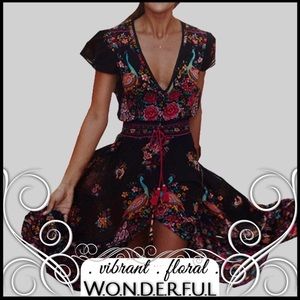 Hi low floral print dress